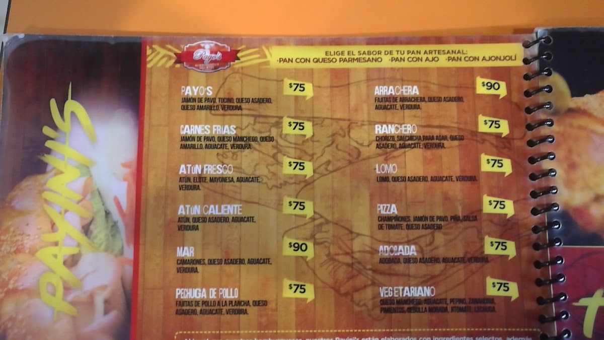 Payo's Fresnillo Menu - Image 1