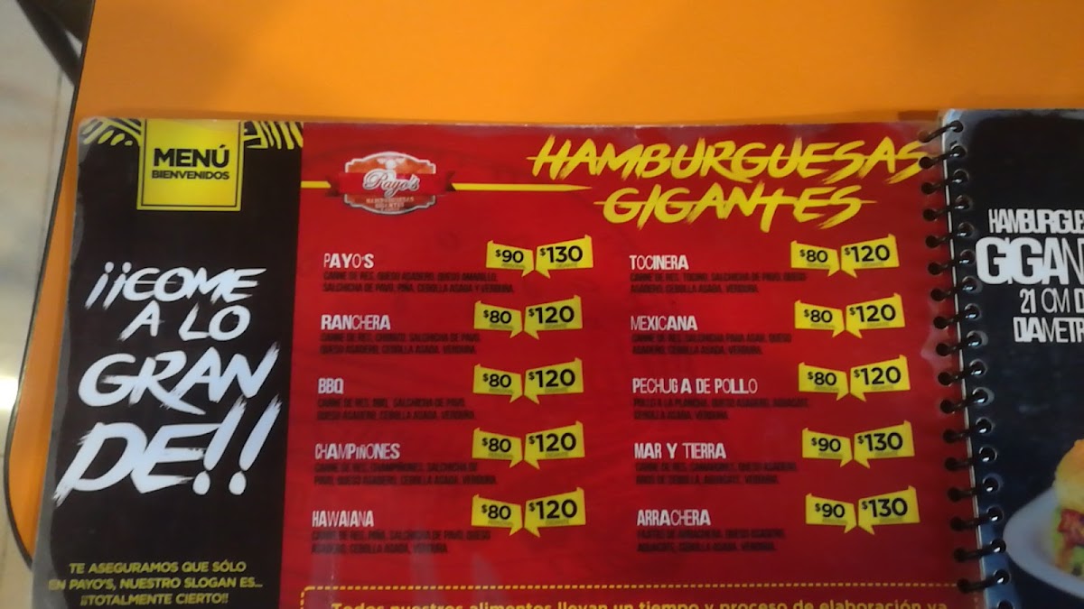 Payo's Fresnillo Menu - Image 2